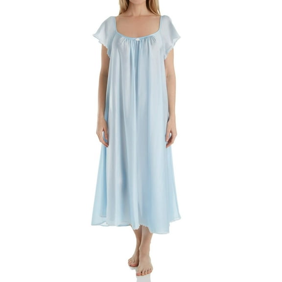 Women's Amanda Rich 150-SH Cap Sleeve Ankle Length Gown (Blue S)