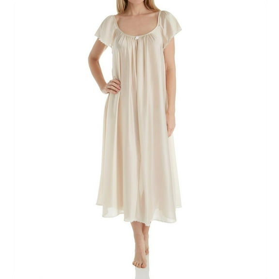 Women's Amanda Rich 150-SH Cap Sleeve Ankle Length Gown (Champagne XS)