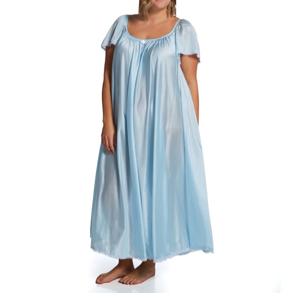Women's Amanda Rich 150-SHX Plus Cap Sleeve Ankle Length Gown (Blue XL)