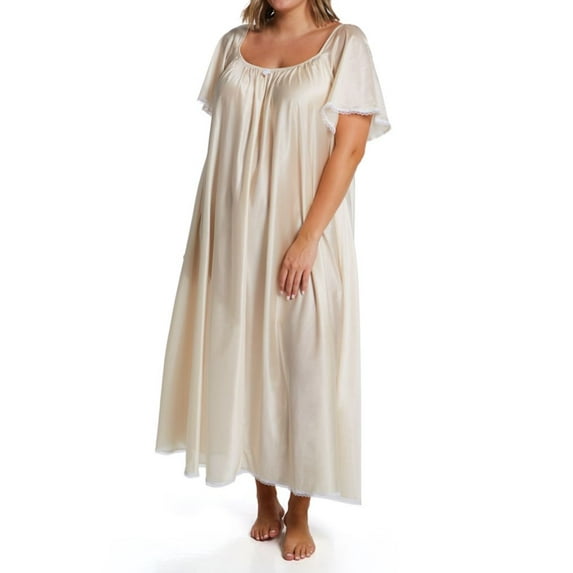 Women's Amanda Rich 150-SHX Plus Cap Sleeve Ankle Length Gown (Champagne 2X)