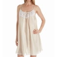 thumbnail image 1 of Women's Amanda Rich 165-SH Spaghetti Strap Lace Trim Knee Length Gown (Champagne XS), 1 of 1