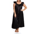thumbnail image 1 of Women's Amanda Rich 209-40X Plus Satin Long Gown with Flutter Sleeve (Black 2X), 1 of 1