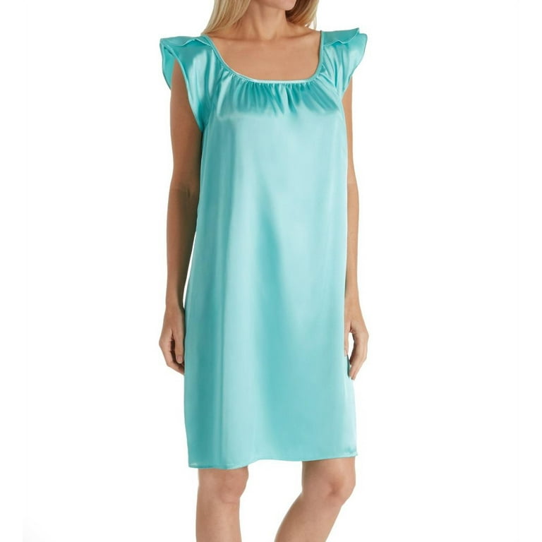 Women s Amanda Rich 209C 40 Satin Knee Length Gown with Flutter