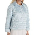 thumbnail image 1 of Women's Amanda Rich 401QBJ Button Front Satin Bed Jacket (Light Blue XL), 1 of 1