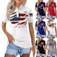 thumbnail image 1 of Women's America 2026 Printed Casual Polo T-Shirt United States 250Th Anniversary Patriotic Tee 2026 White L, 1 of 5