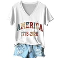 thumbnail image 1 of Women's America 250 Shirt 250 Anniversary Usa Flag 1776-2026 250th Birthday T-Shirt Crew Neck Lightweight America Pullover Tops, 1 of 3