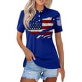 thumbnail image 1 of Women's American Flag Golf Shirts 4th of July Short Sleeve Performance Moisture Wicking Quick Dry USA Patriotic Polo Shirt, 1 of 4
