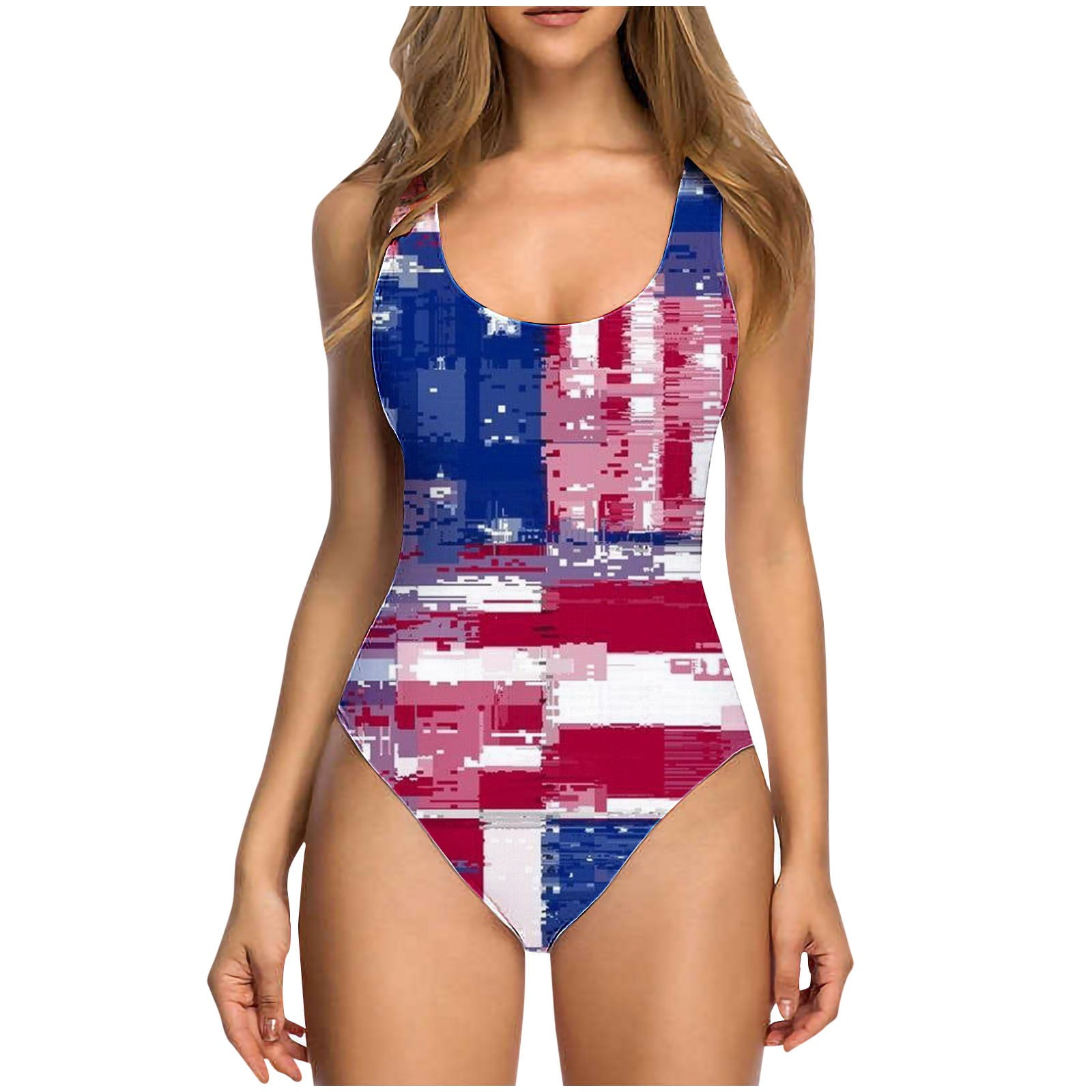 Women's American Flag One Piece Swimsuit 4th of July Slim Fit Bandage