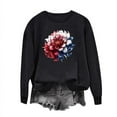 thumbnail image 1 of Women's American Flag Patriotic Sweatshirt | 4th of July Long Sleeve Crewneck | USA Star Stripes Graphic Pullover Top, 1 of 5