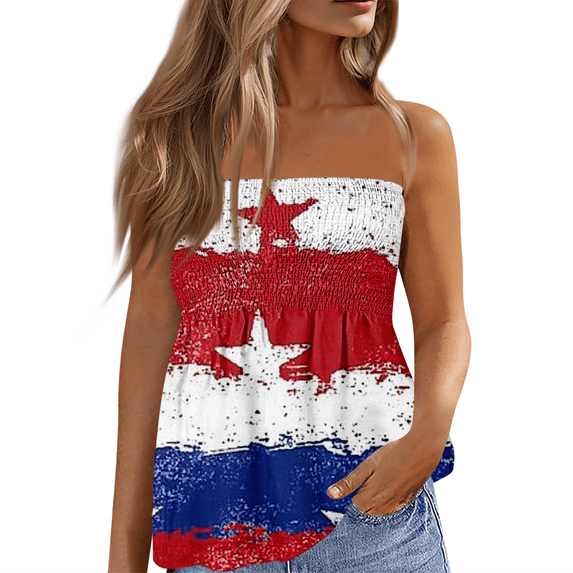 Women s American Flag Print Sleeveless Tank Top Casual Loose Fit Summer Camisole Patriotic Stars Stripes Tunic Top for Beach Party Daily Wear Soft Lightweight Breathable