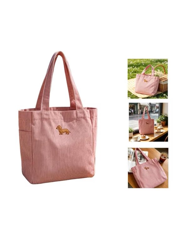 Women's Americana Tote Bag,Red Engineer Stripe Handbag,Casual Daily Tote,Lightweight Bag for Shopping and Outdoor Activities