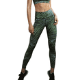 thumbnail image 1 of Women's Aminal Pinted Activewear Leggings - Tiger Print - Black/ Green, S, 1 of 4