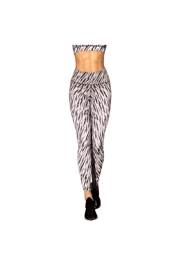 Women's Aminal Pinted Activewear Leggings - Tiger Print - Black/ White, S