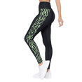 thumbnail image 1 of Women's Aminal Pinted Activewear Leggings - Zebra Side Striped -GREEN, M, 1 of 5