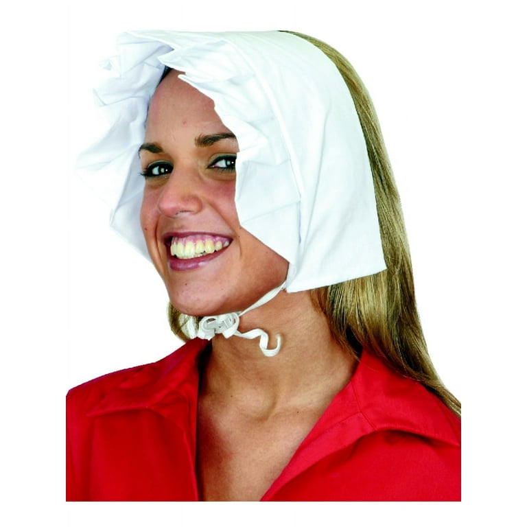 Women's Amish Puritan Quaker Pioneer Bonnet Hat Costume Accessory
