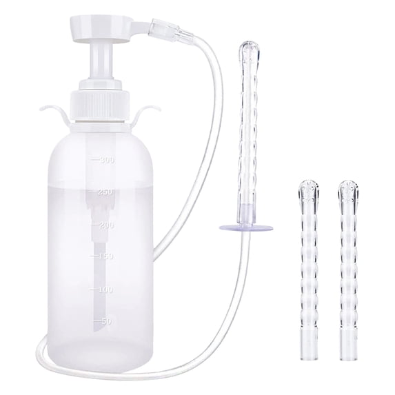 Women's Anal Douche Kit - Pressure Bottle, Body-Safe Material, Portable - for Personal Hygiene/Adult Play, Discreet Use
