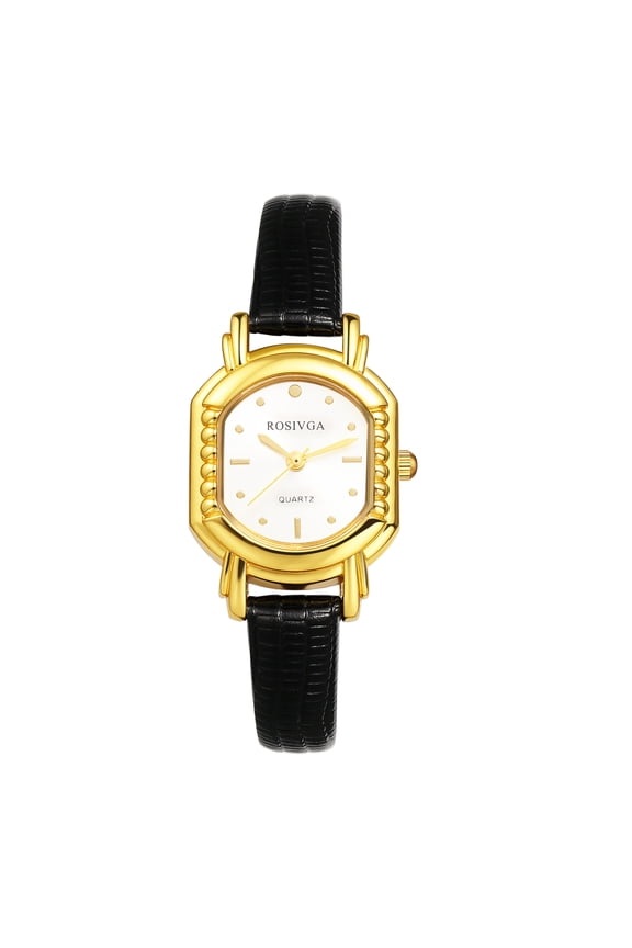 Women's Analog Quartz Square Watch: PU Strap Dotted Dial Wristwatch - Casual All-Season