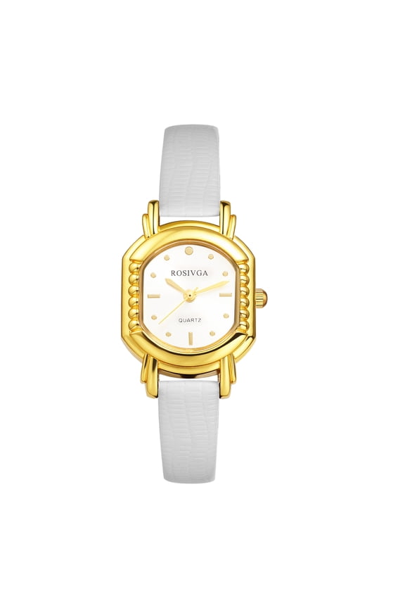 Women's Analog Quartz Square Watch: PU Strap Dotted Dial Wristwatch - Casual All-Season
