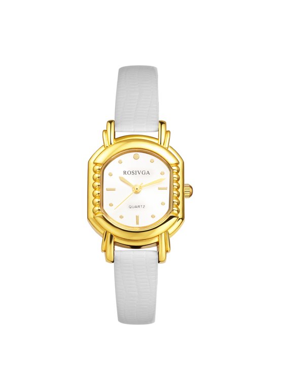 Women's Analog Quartz Square Watch: PU Strap Dotted Dial Wristwatch - Casual All-Season