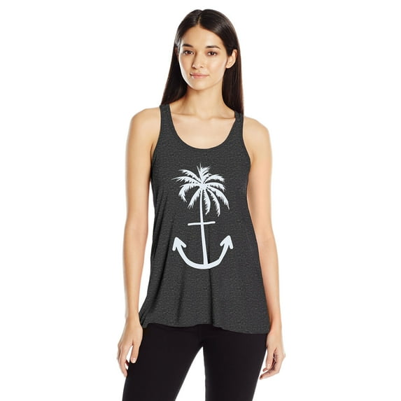 Women's Anchor Palm Flowy Racerback Tank Top