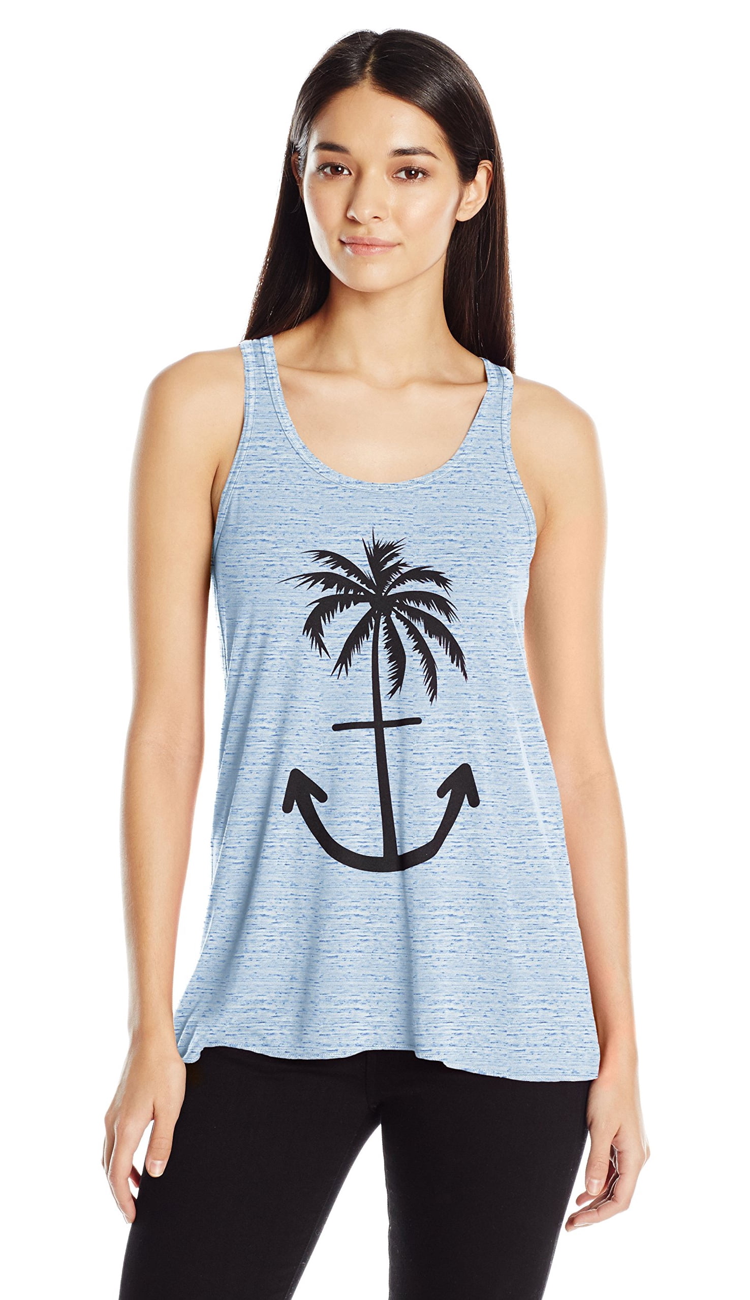 Women's Anchor Palm Flowy Racerback Tank Top