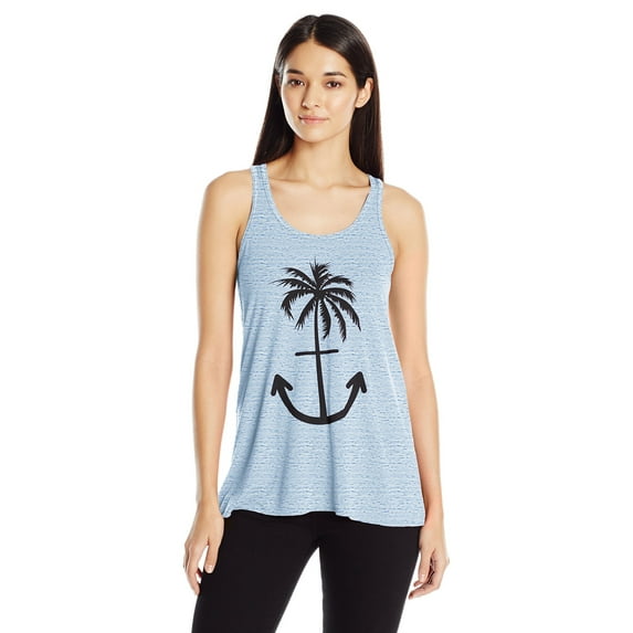 Women's Anchor Palm Flowy Racerback Tank Top