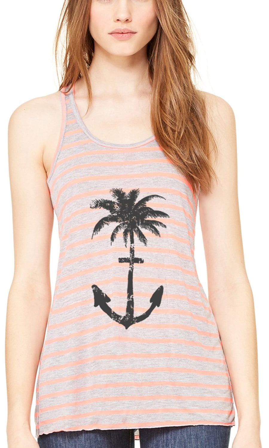 Women's Anchor Palm Flowy Racerback Tank Top