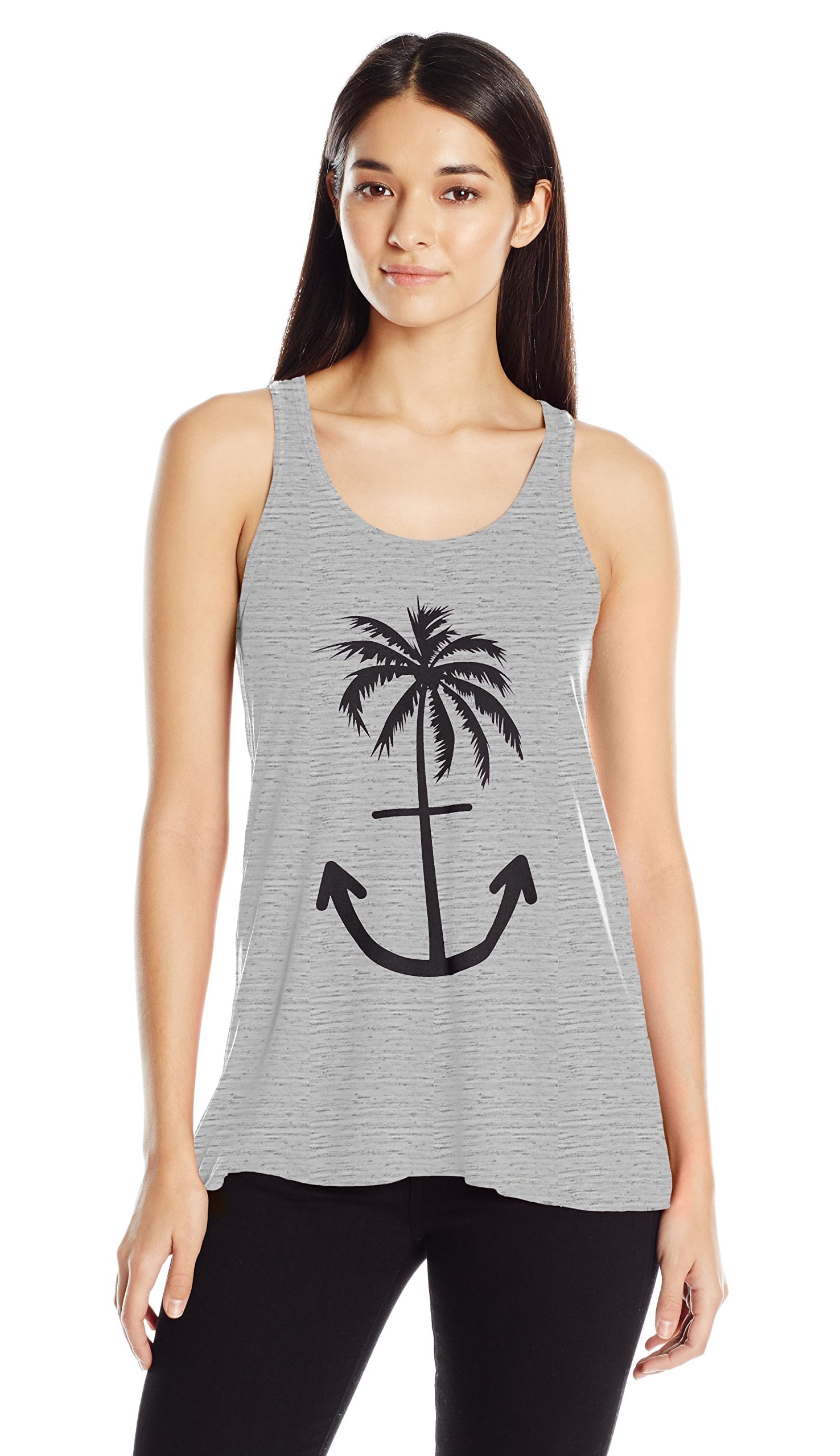 Women's Anchor Palm Flowy Racerback Tank Top