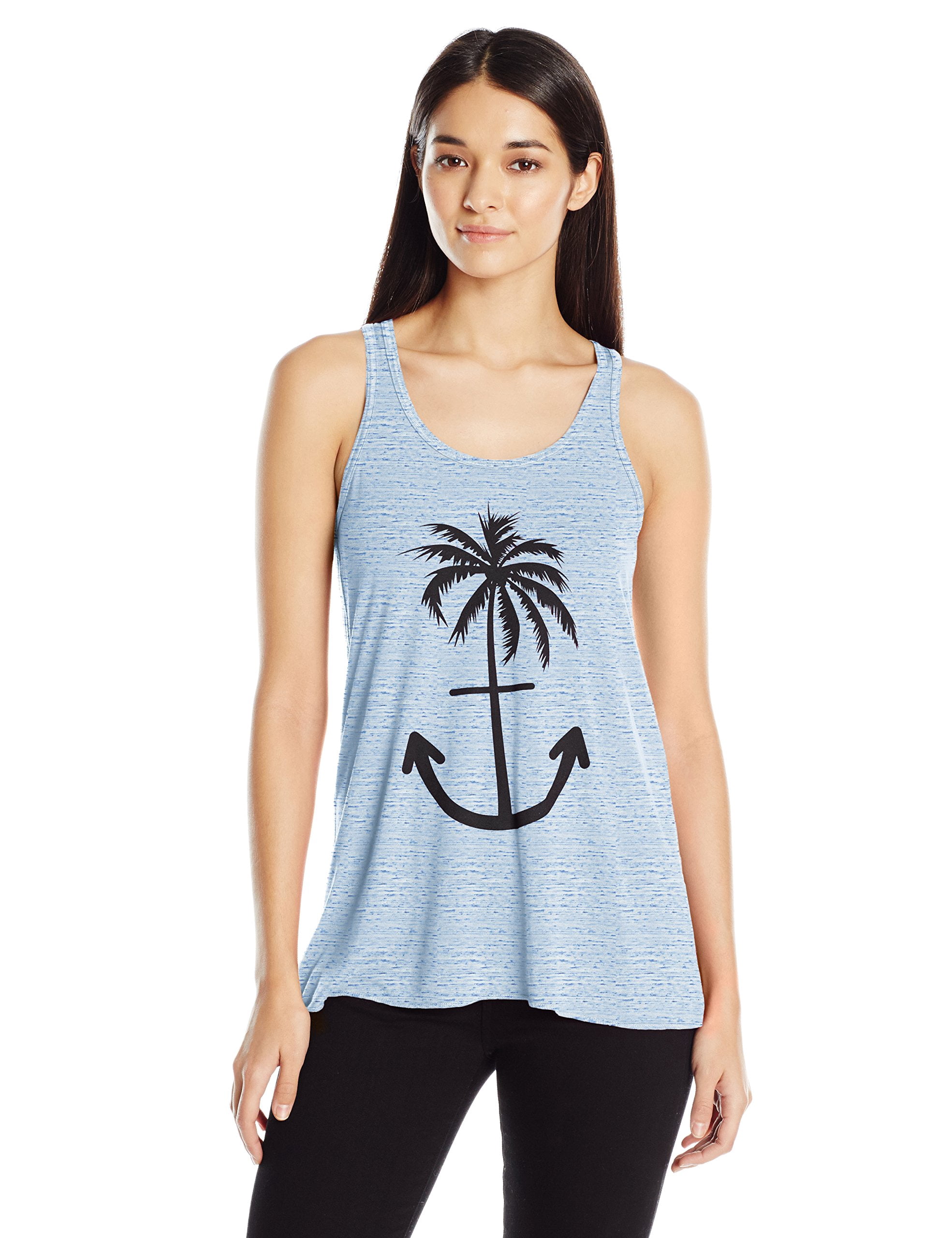 Women's Anchor Palm Flowy Racerback Tank Top