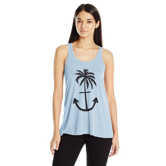 Women's Anchor Palm Flowy Racerback Tank Top