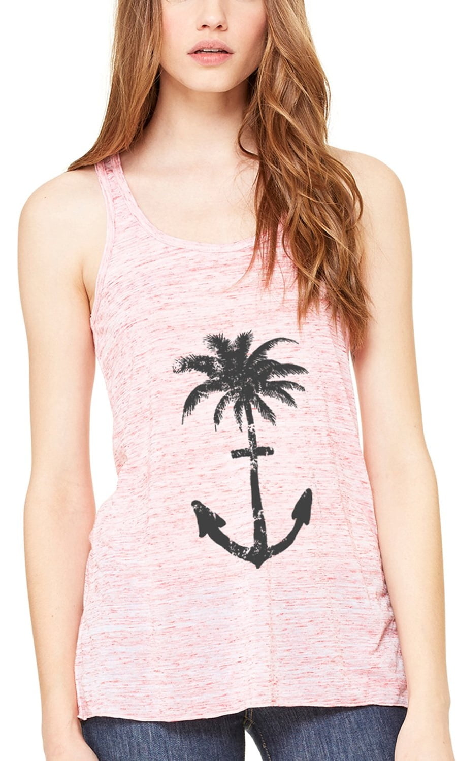 Women's Anchor Palm Flowy Racerback Tank Top