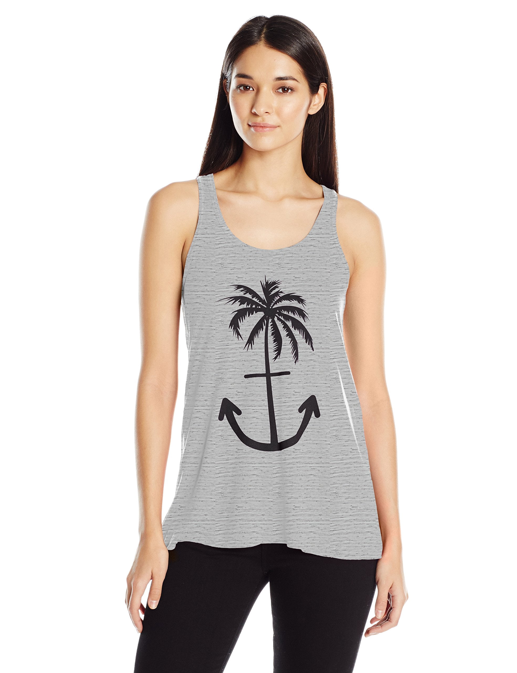 Women's Anchor Palm Flowy Racerback Tank Top
