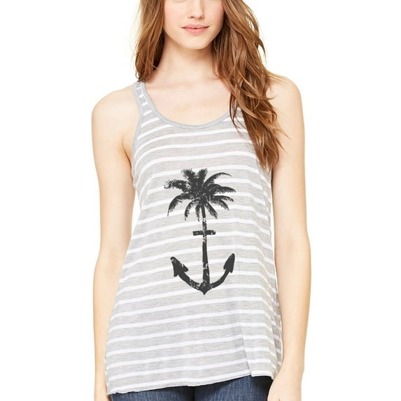 Women's Anchor Palm Flowy Racerback Tank Top