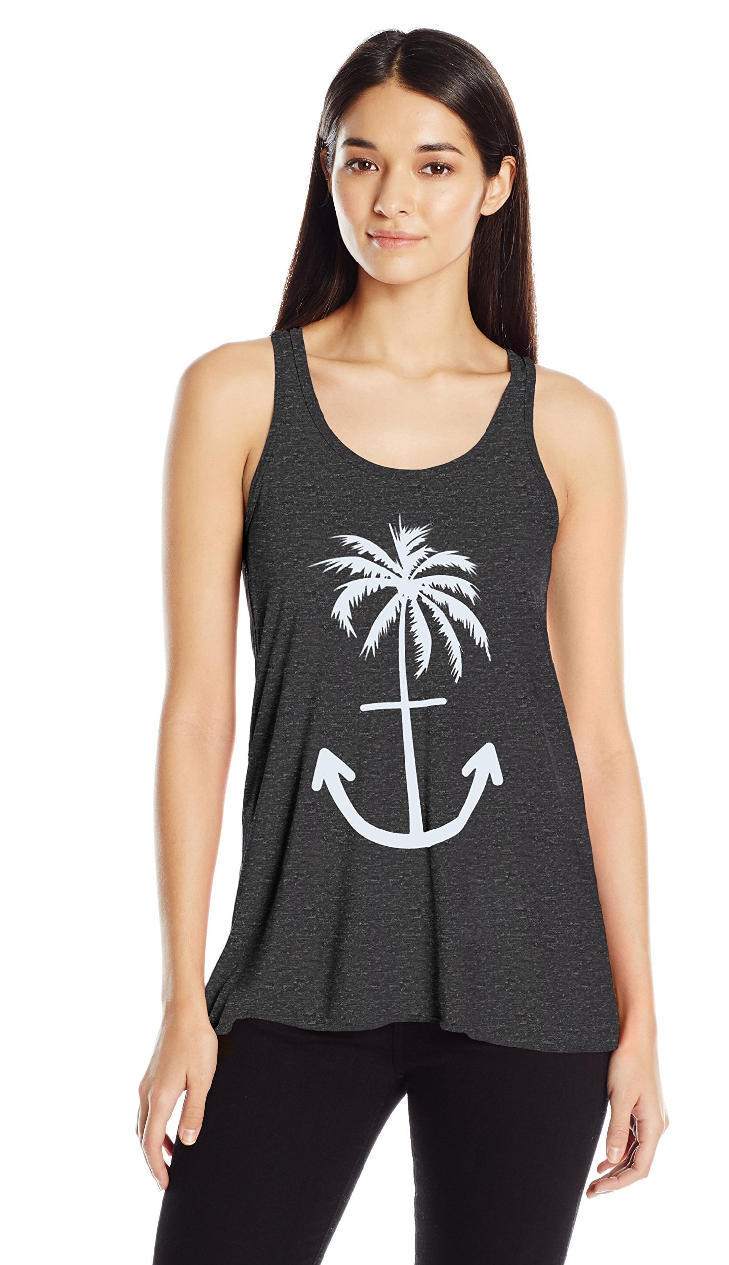 Women's Anchor Palm Flowy Racerback Tank Top
