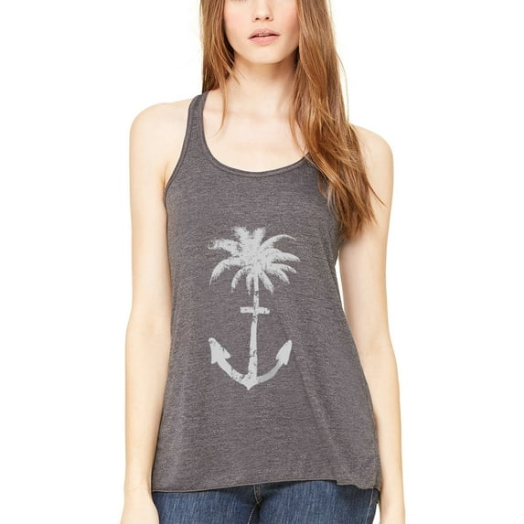 Women's Anchor Palm Flowy Racerback Tank Top