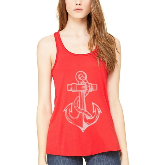 Women's Anchor Printed Flowy Racerback Tank Top