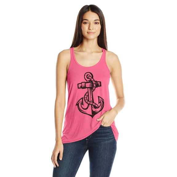 Women's Anchor Printed Flowy Racerback Tank Top