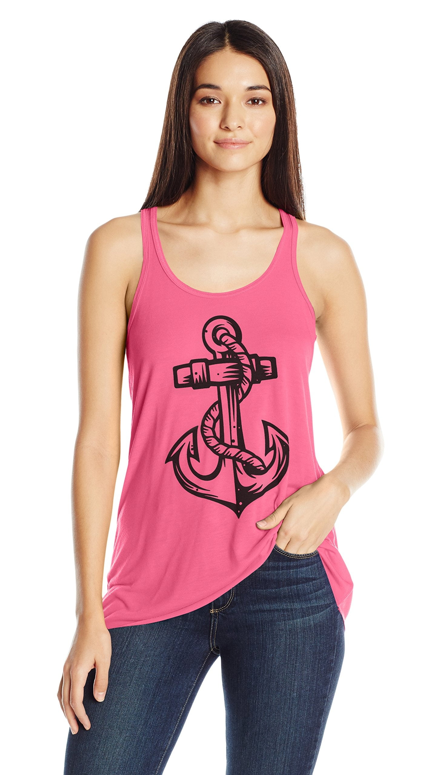 Women's Anchor Printed Flowy Racerback Tank Top