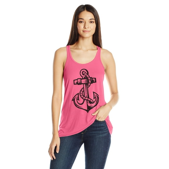 Women's Anchor Printed Flowy Racerback Tank Top