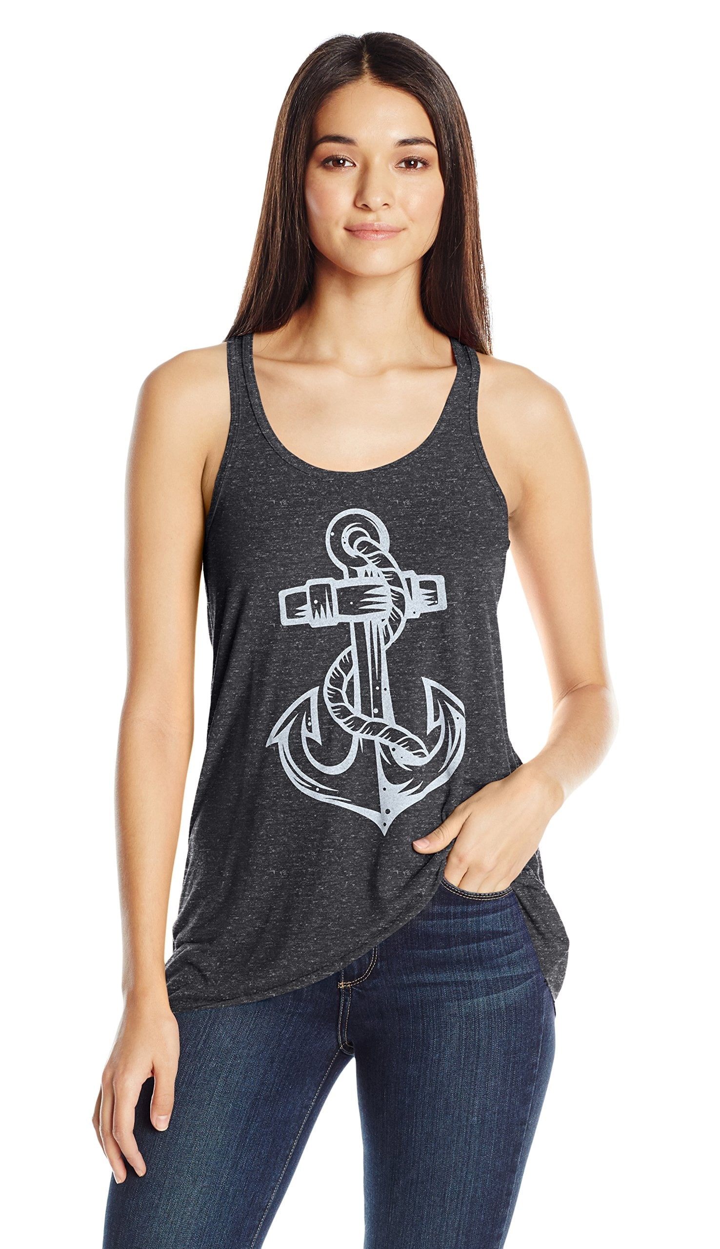 Women's Anchor Printed Flowy Racerback Tank Top