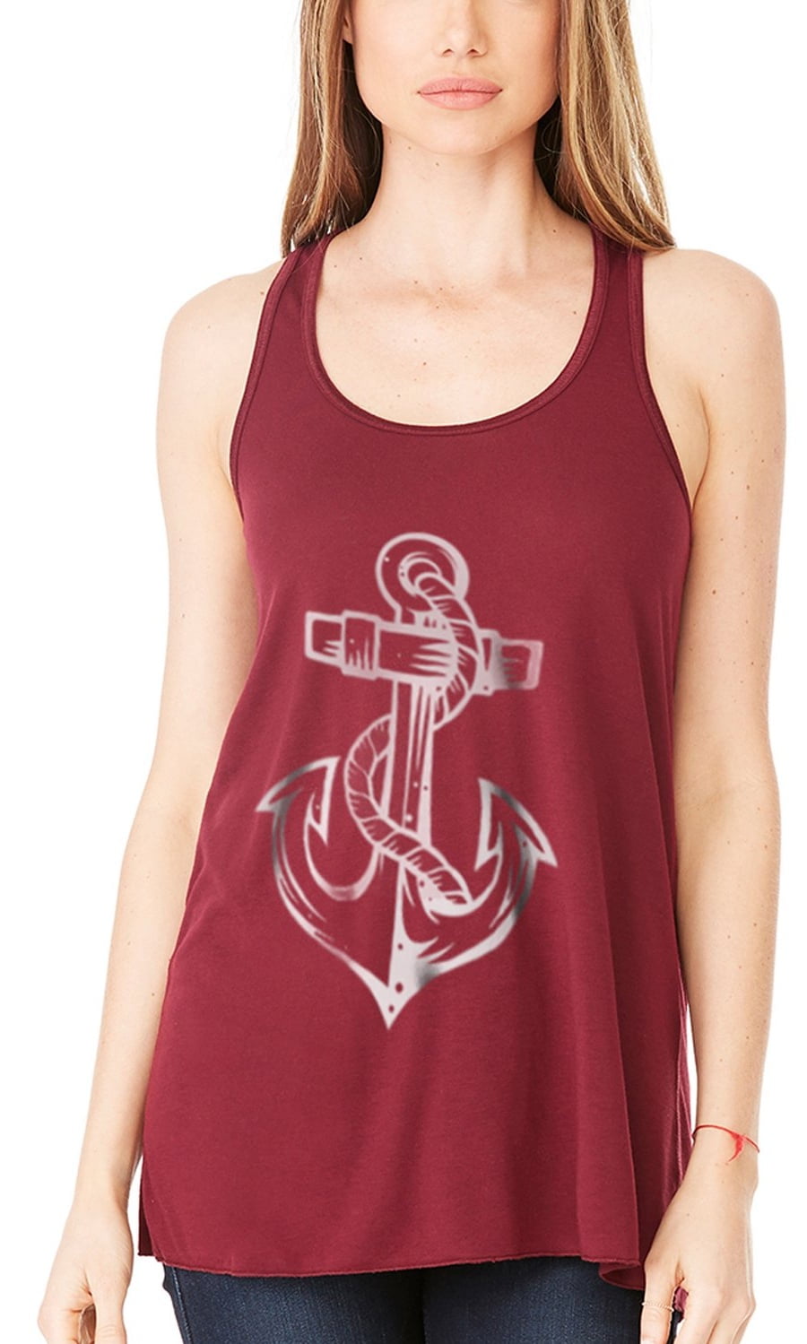 Women's Anchor Printed Racerback Tank Top