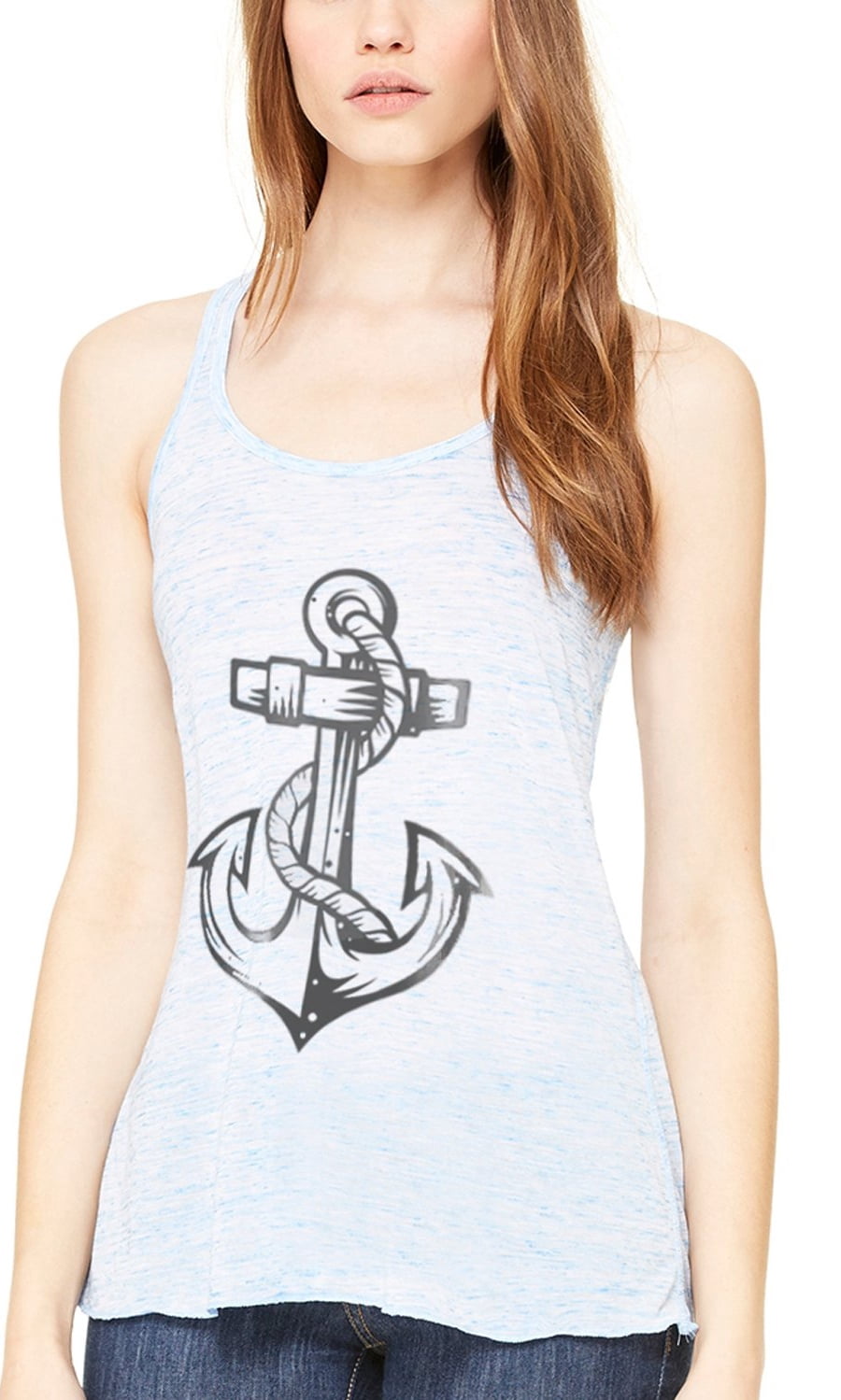 Women's Anchor Printed Racerback Tank Top