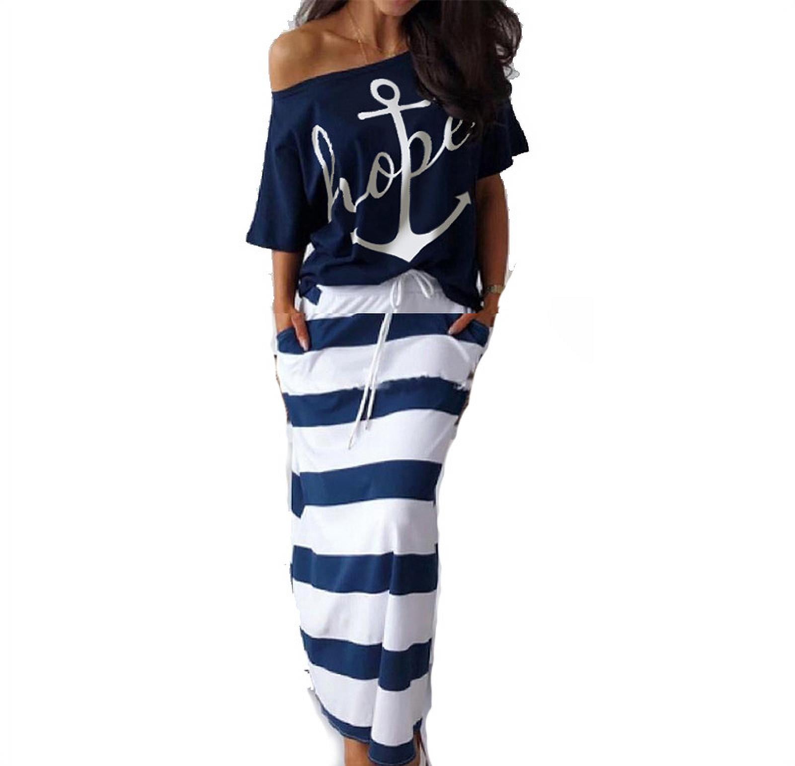 BABINE - Stripe Skirt Set - Navy main image 1