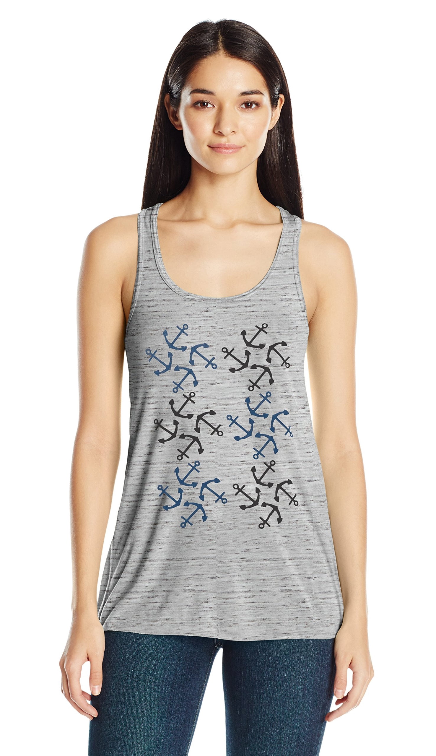 Women's Anchors Printed Flowy Racerback Tank Top