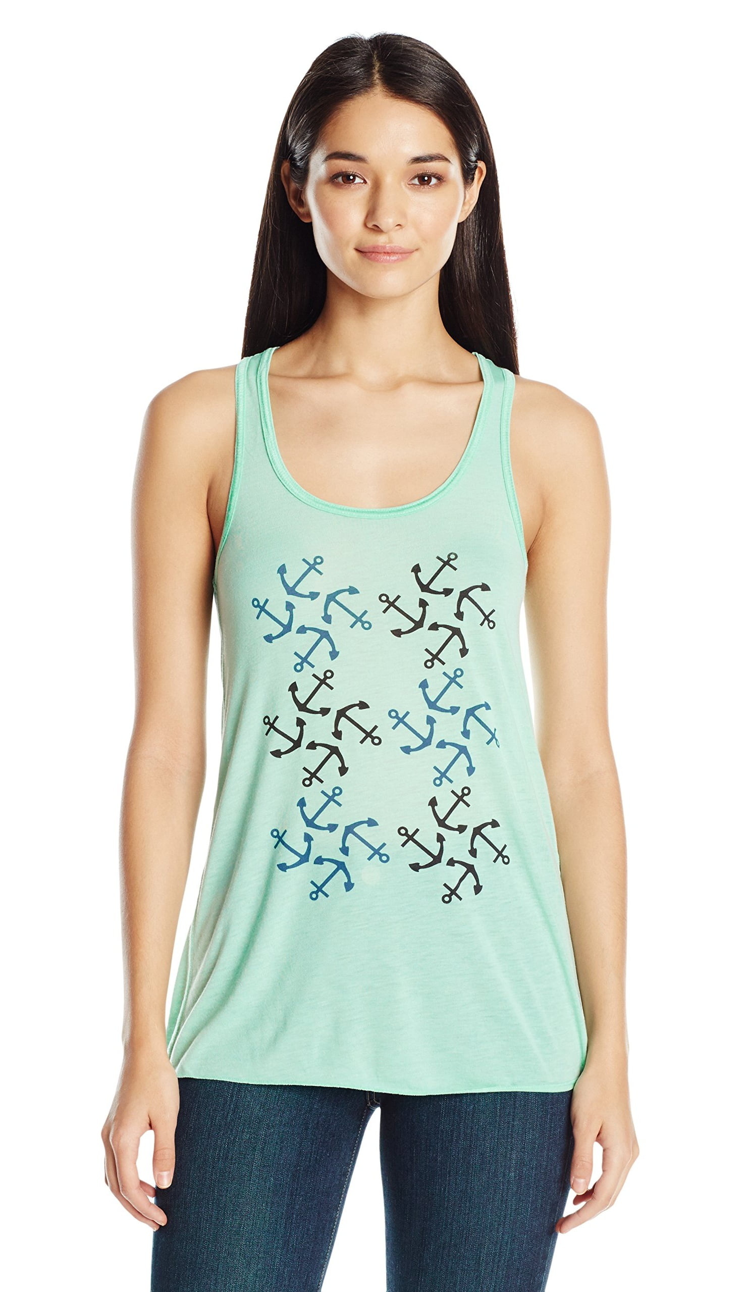 Women's Anchors Printed Flowy Racerback Tank Top