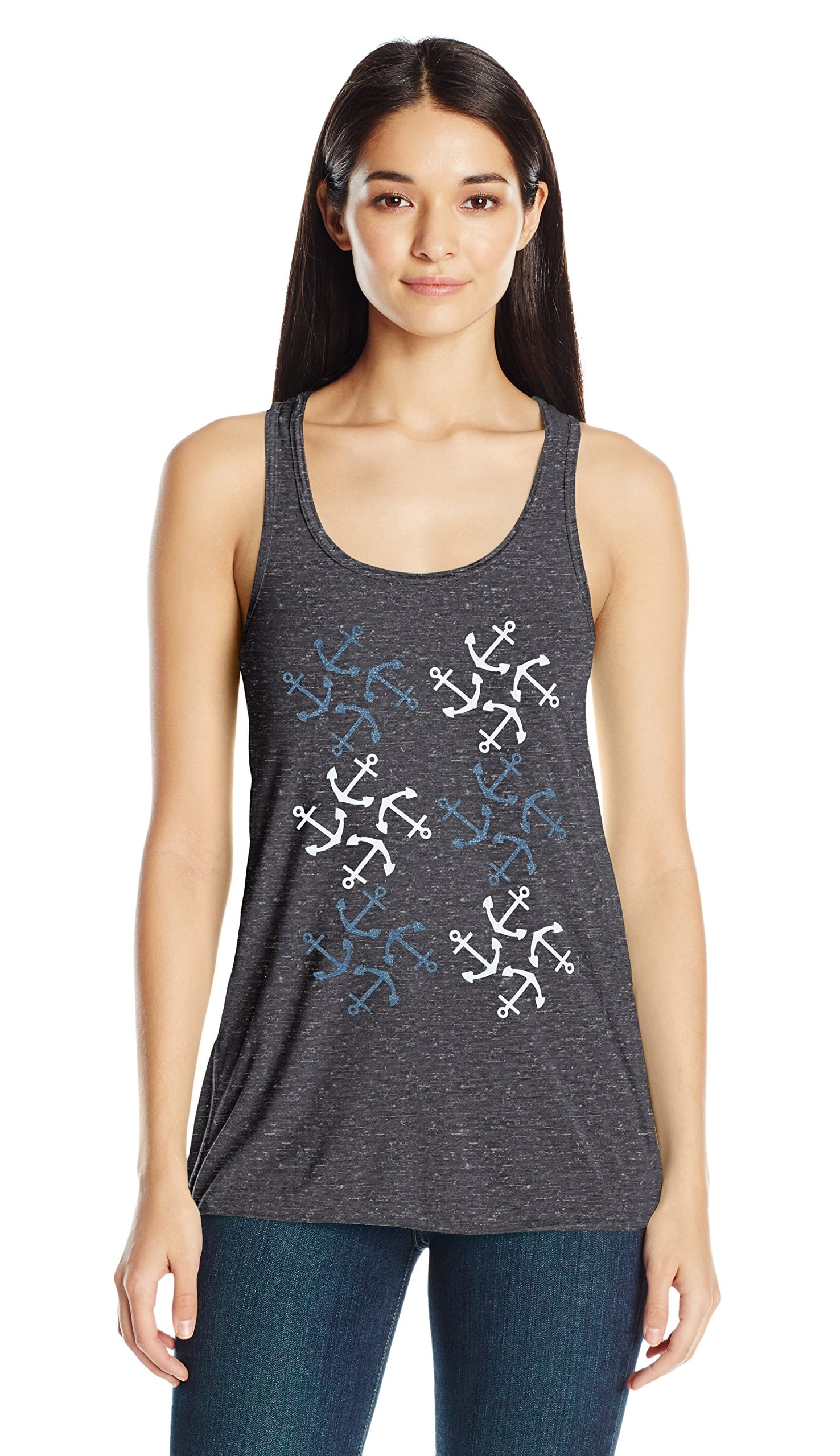 Women's Anchors Printed Flowy Racerback Tank Top