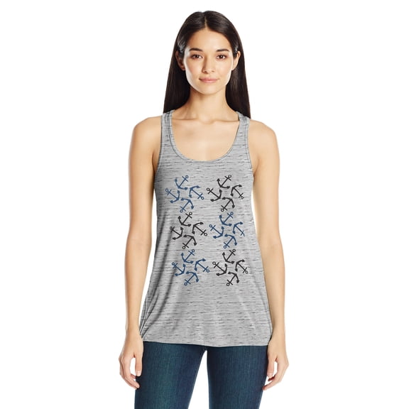 Women's Anchors Printed Flowy Racerback Tank Top
