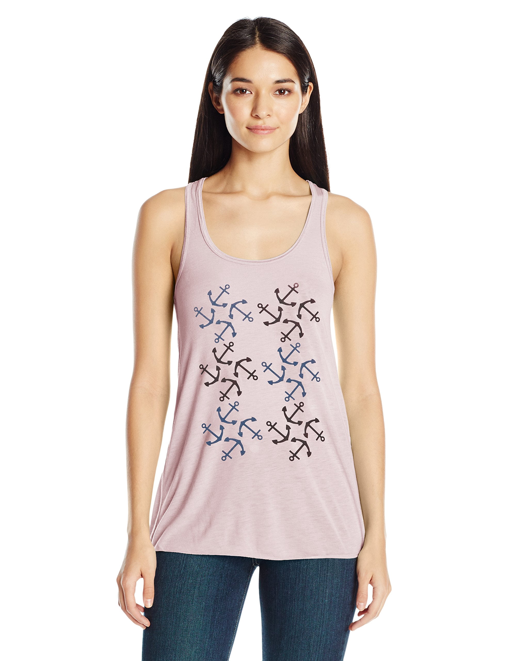 Women's Anchors Printed Flowy Racerback Tank Top