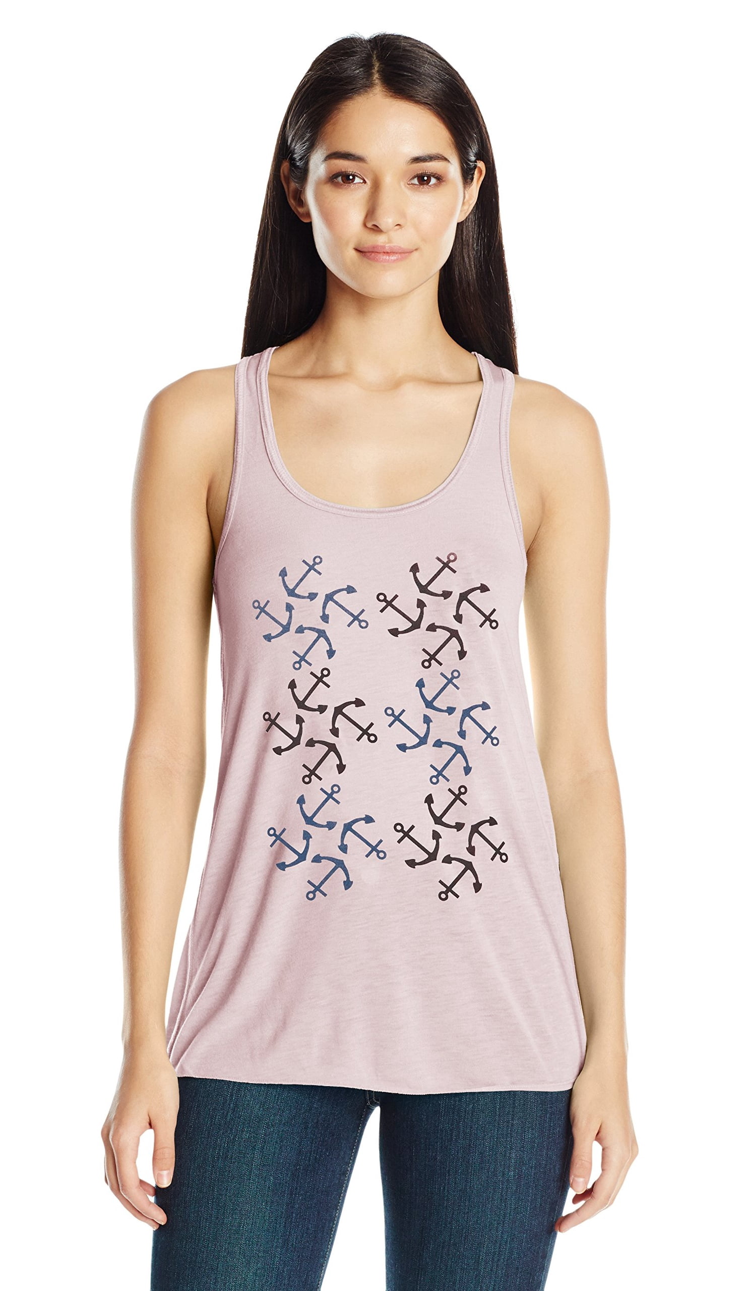 Women's Anchors Printed Flowy Racerback Tank Top