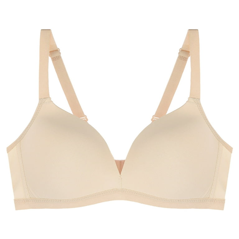 Women's And Comfortable Summer Traceless And Steel Rimless Small Chest With  Adjustable Thin Bra Semi Bra 